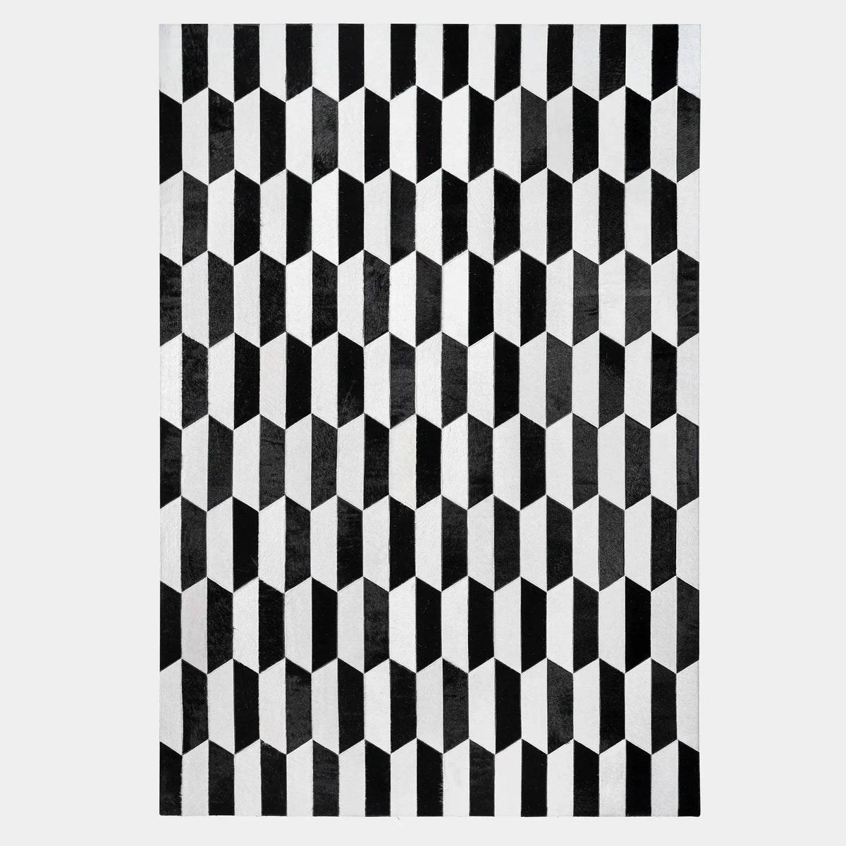 Figaro Black and White Patchwork Cowhide Rug