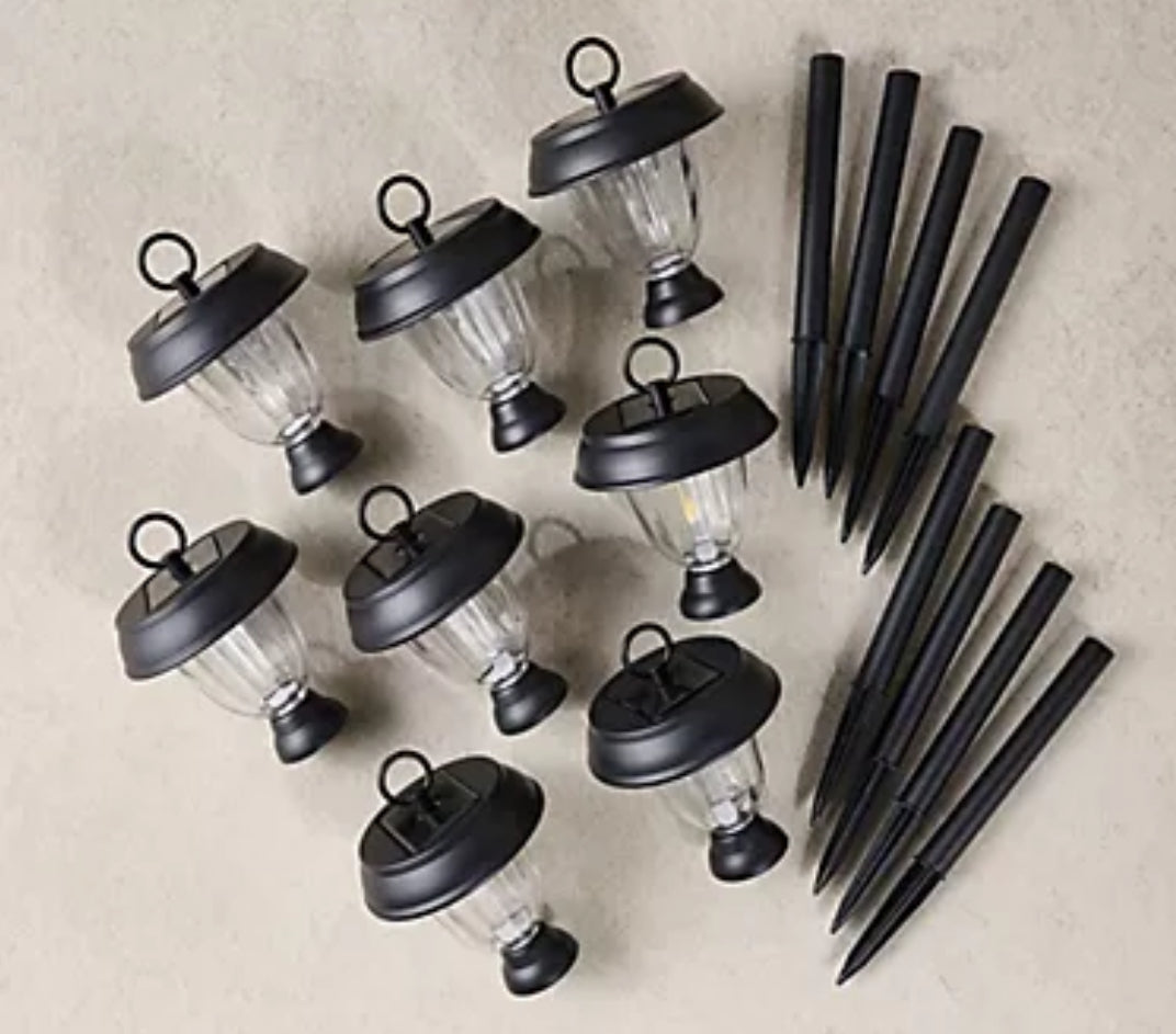 Energizer 8 Pack 3-in-1 Solar Pathway Lights with 360-degree 15 Lumen