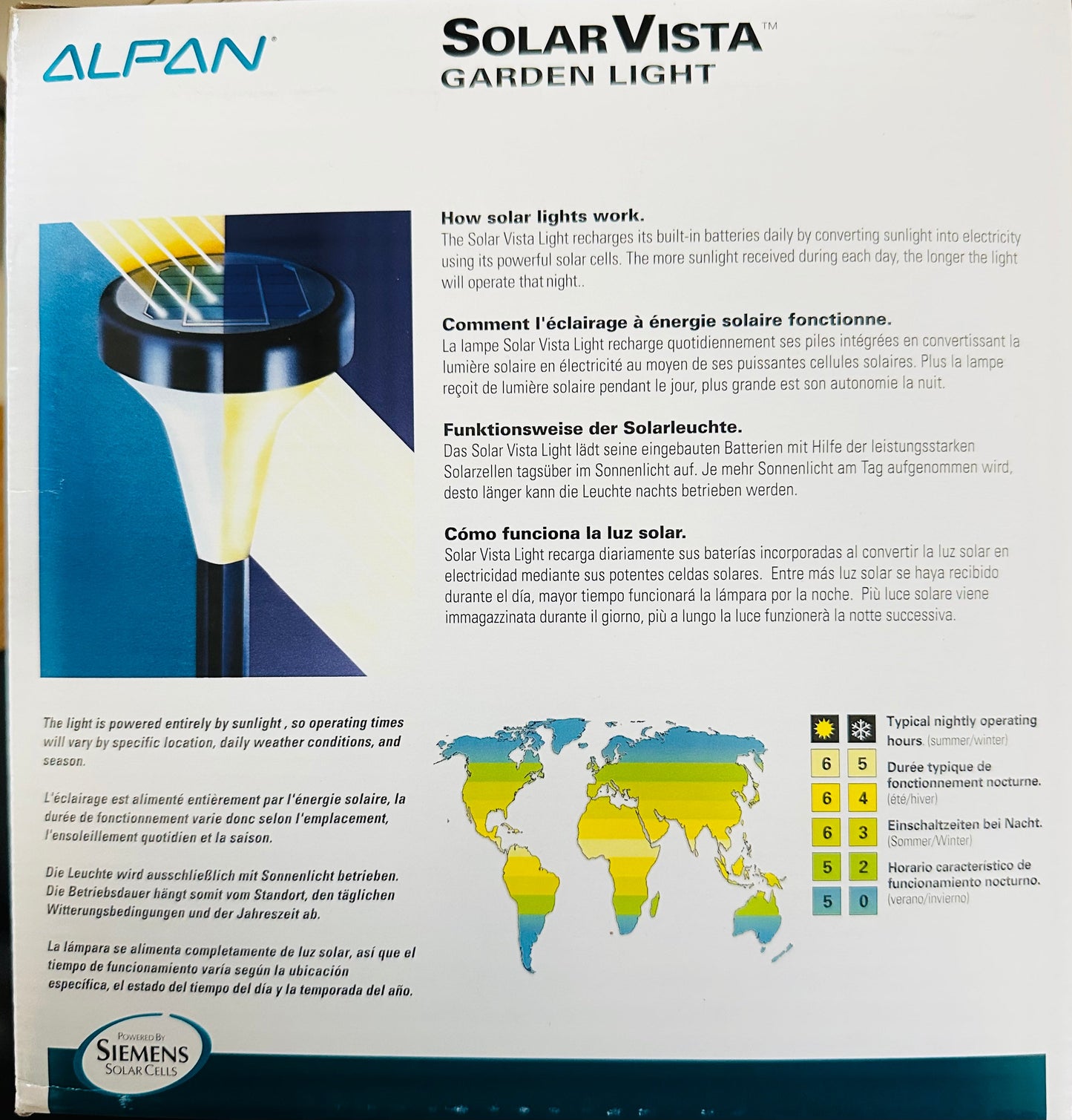 Siemens Vintage Bollard Solar Pathway Light 4 Watt 100 Lumen With Fluorescent Bulb 4 Pack