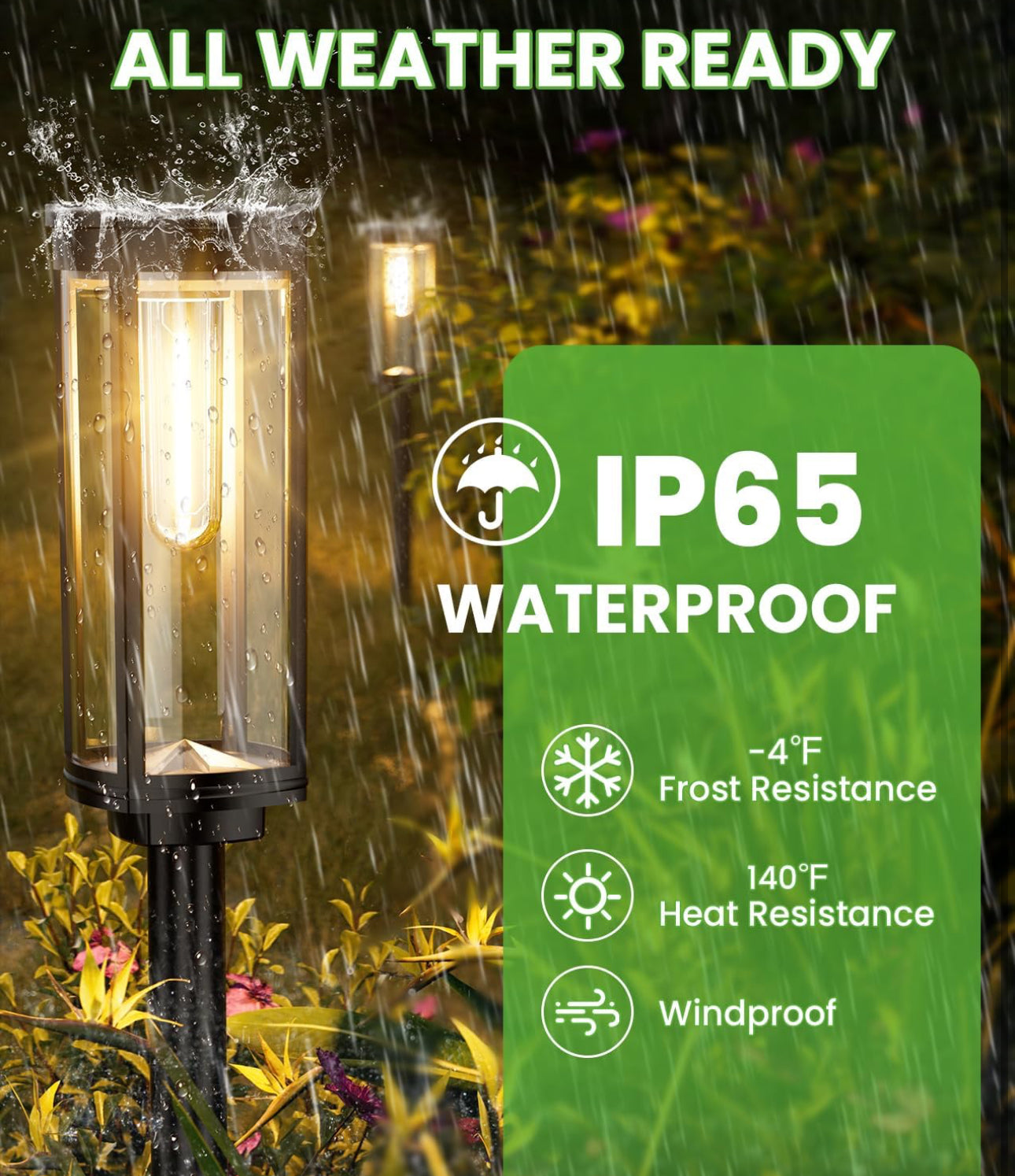 SmartYard 15 Lumen Bright Solar Lights Outdoor Pathway Lights Waterproof IP65, Auto On/Off 4 Pack