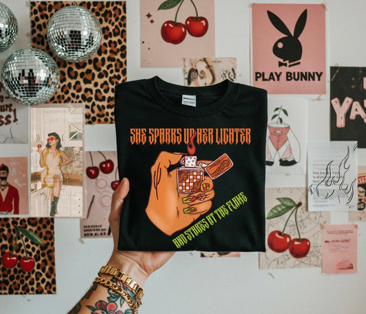 Sparks up her Lighter Tee
