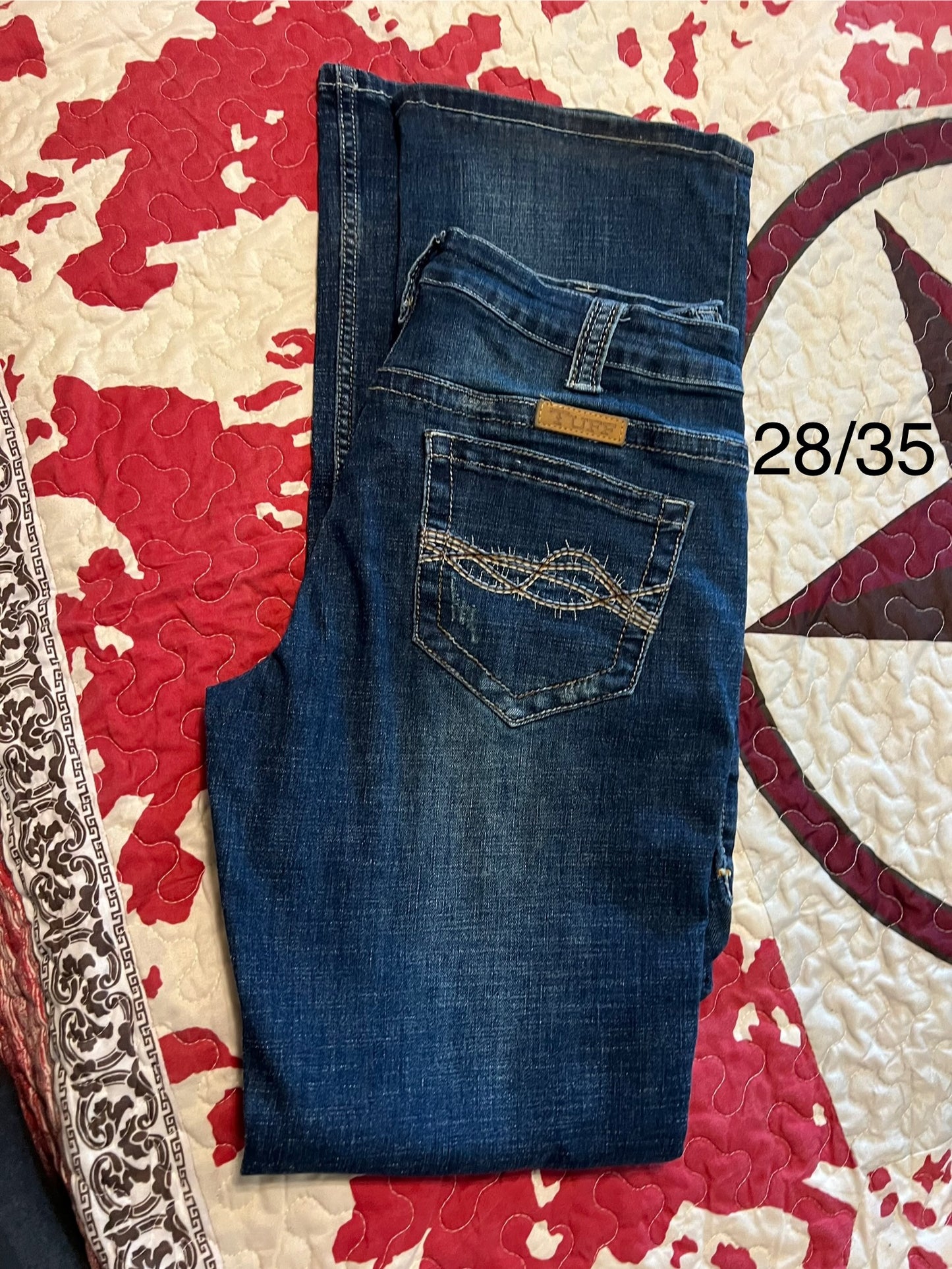 BarbwireCowgirl Tuff Jeans 28/35 gently used