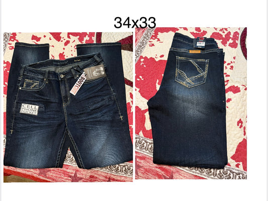 “Cell phone Pockets” Barbwire Cowgirl Tuff Jeans 34/33 Brand New