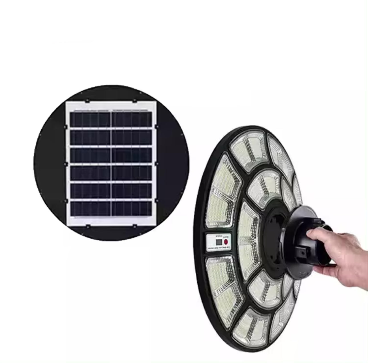 2500W Solar Outdoor Light Round 360° Wide Angle UFO Garden Pole And Wall Street Lights with Remote
