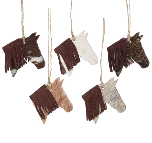Horse Head with mane cowhide ornament