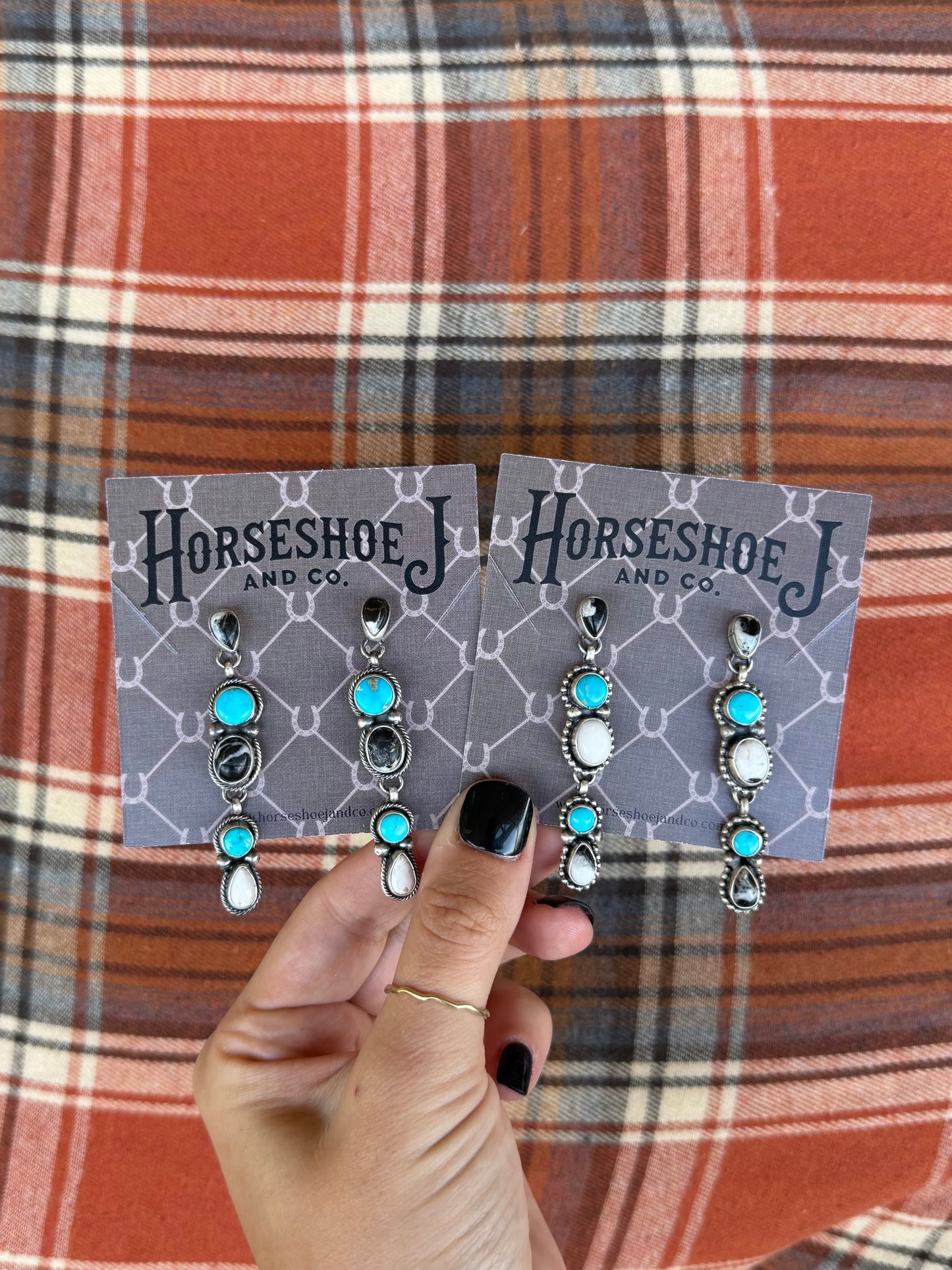 White Buffalo & Turquoise Earrings