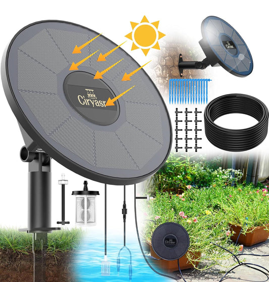 Solar Drip Irrigation System Kit, Automatic Watering System with 6 Timer Modes With 15 Heads