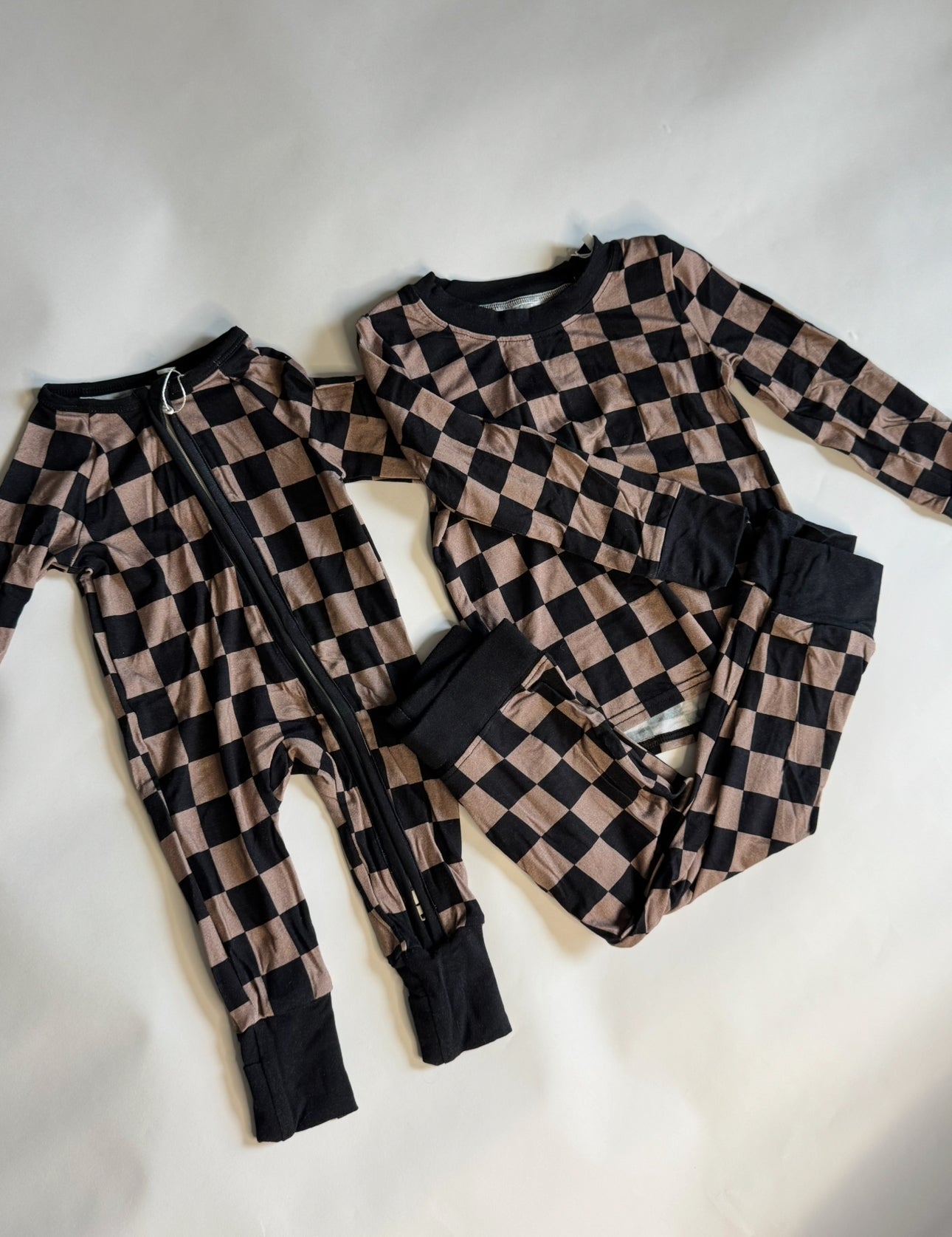 Charcoal Checkers Bamboo Toddler Set
