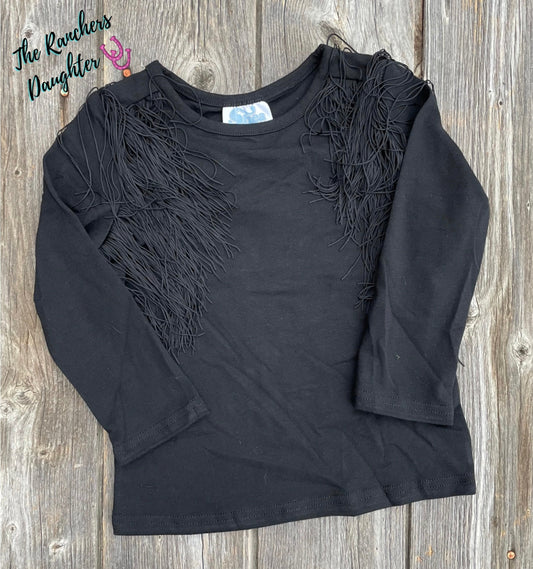 Shea Baby Black Fringe Top