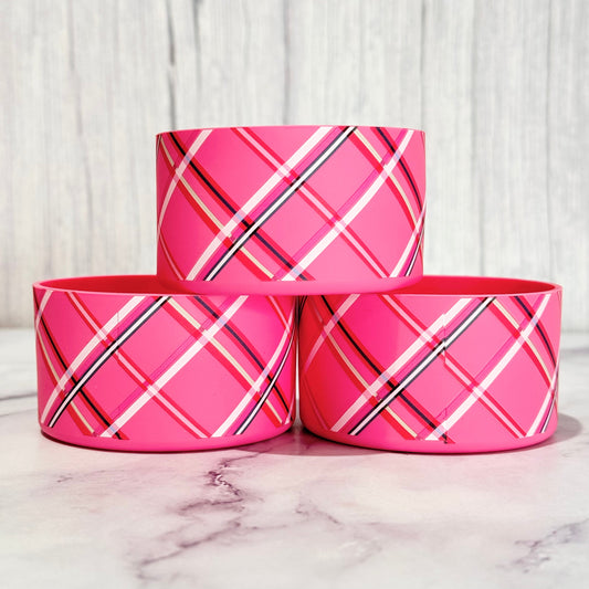 Pink PLAID Tumbler Boot