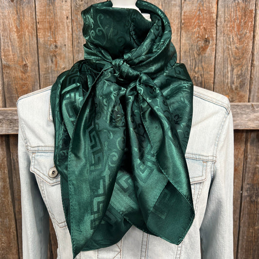 42X42"  Emerald Jacquard XL Wild Rag / Scarf WR3722