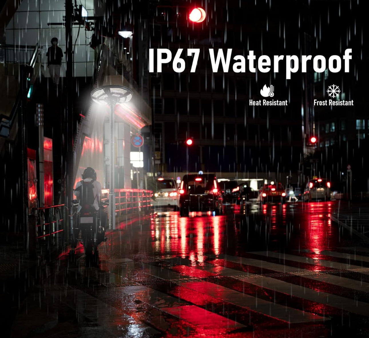 2500W Solar Outdoor Light Round 360° Wide Angle UFO Garden Pole And Wall Street Lights with Remote