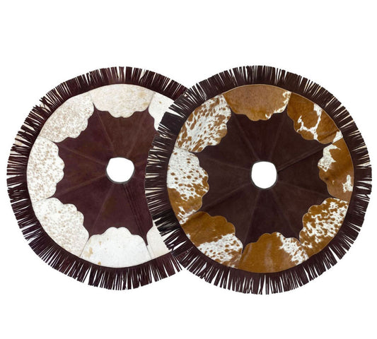 Snowflake cowhide tree skirt