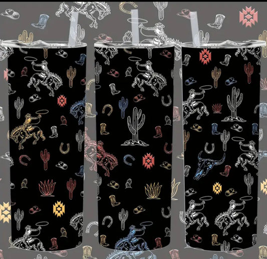 Western cowboys & cactus 20oz