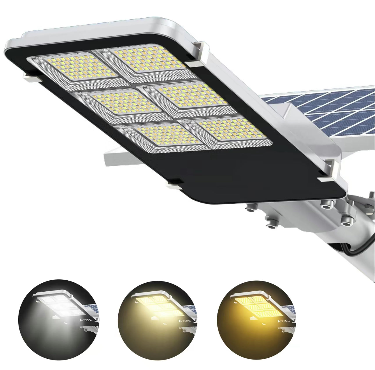 3800W Tri-Color Solar Street Lights Outdoor - Multi-Color
Adjustable Lighting - 7000K LED Street Light with Remote Control - Ideal for Parking Lot, Yard, Plaza - solar parking lot lights