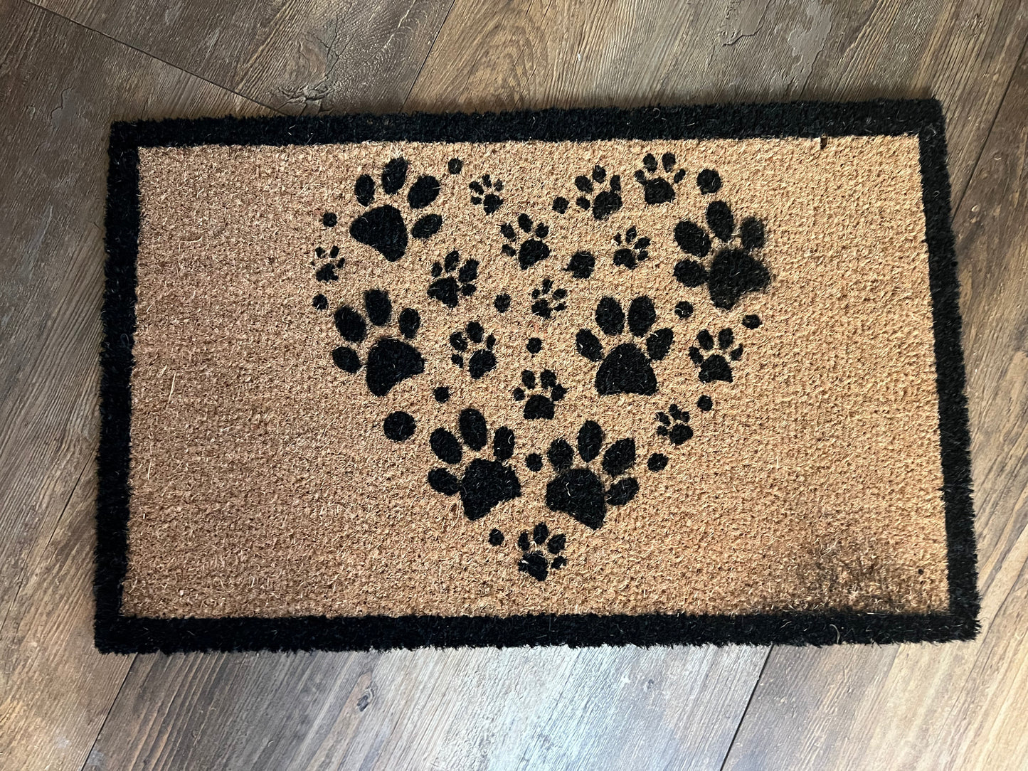 Paw Prints on Our Heart Outdoor Doormat