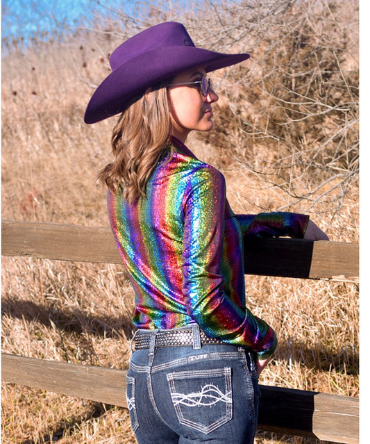 RTS Pullover Button Up (Multi-Color Foil Lightweight Stretch Jersey)