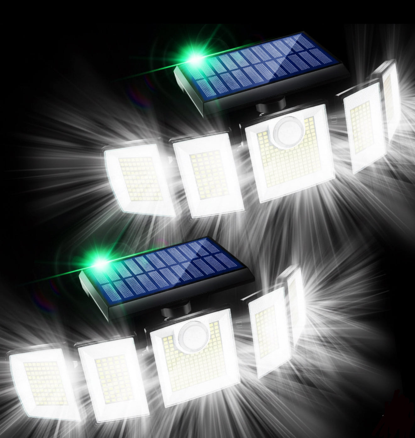 250W Solar Lights Outdoor Waterproof Flood Security Motion Sensor - 496 LEDs 3000 Lumens 360° Illumination- 2Pack