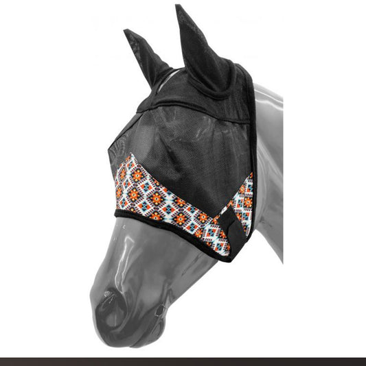 Showman Aztec Print Horse Sized Fly Mask with Ears Product ID: 178332