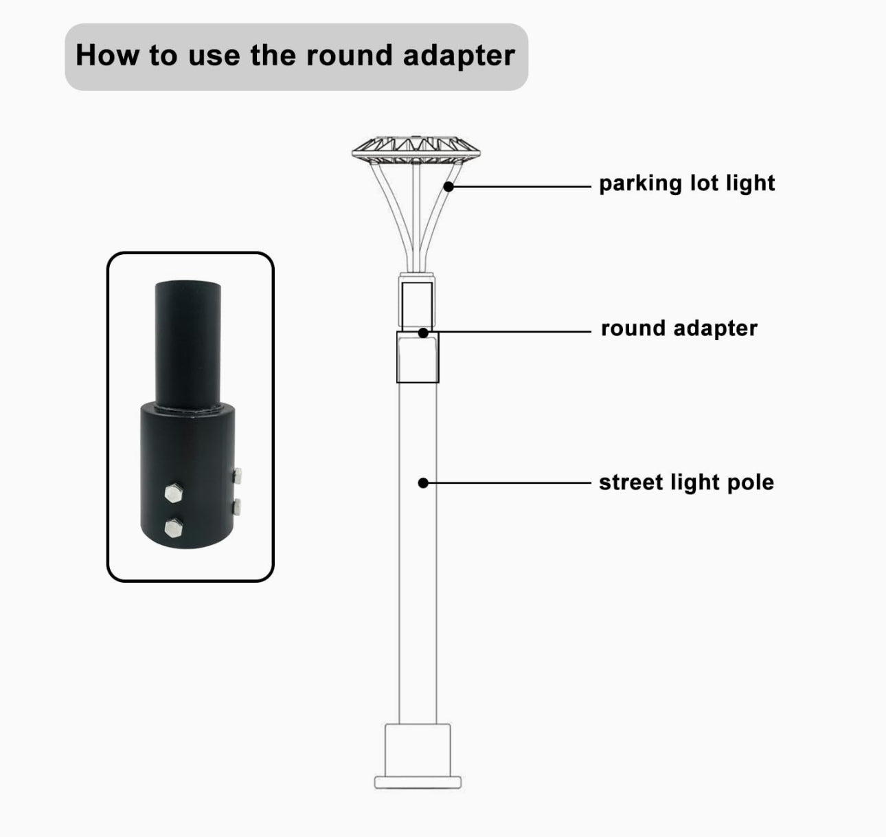 Single Spoke Arm Bracket Square/Round Base