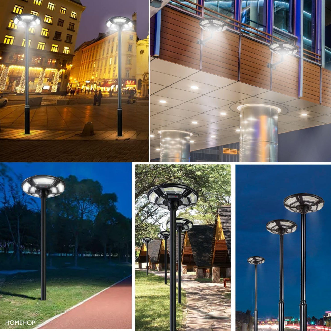 2500W Solar Outdoor Light Round 360° Wide Angle UFO Garden Pole And Wall Street Lights with Remote