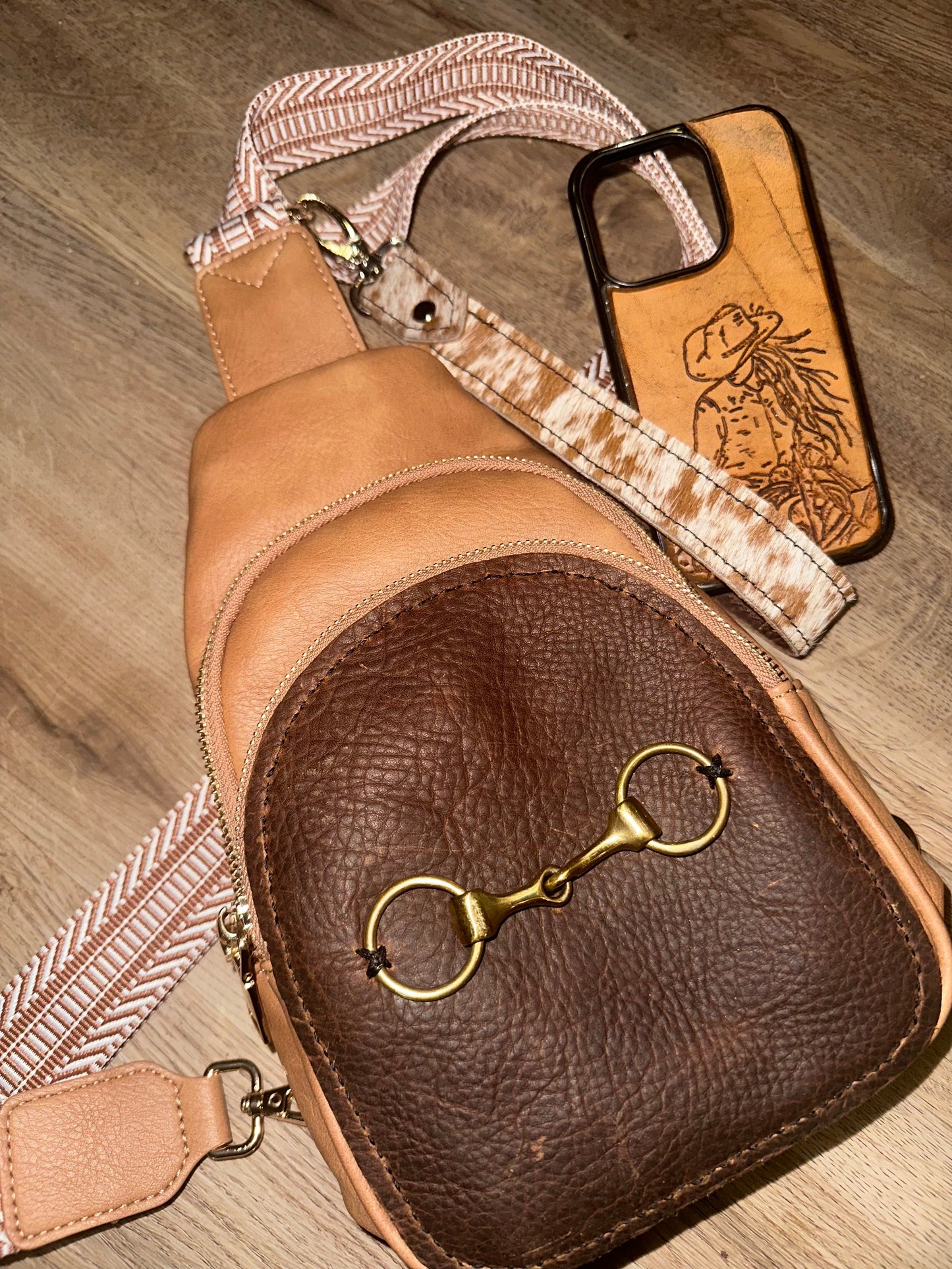 Leather Tooled Sling Bags