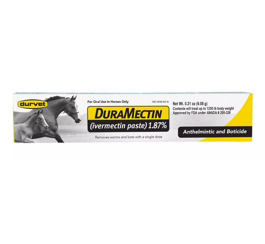 Durvet DuraMectin (Ivermectin) 1.87% Paste – 6.08g Tube