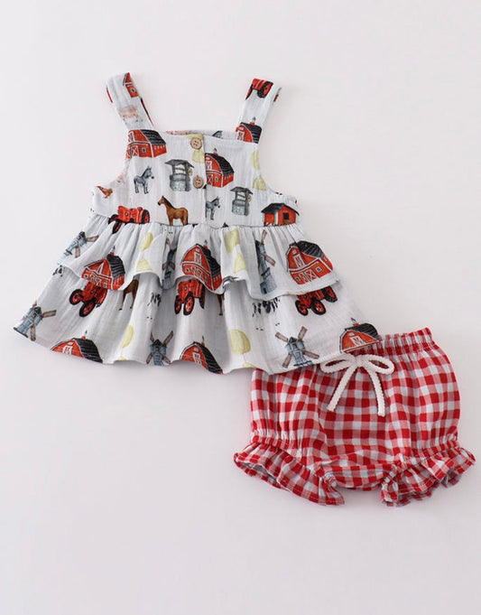 Muslin Ruffle Farm Set (FINAL SALE)