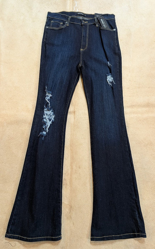 GJG Denim Los Angeles High Rise Bootcut Jeans – Distressed Dark Wash