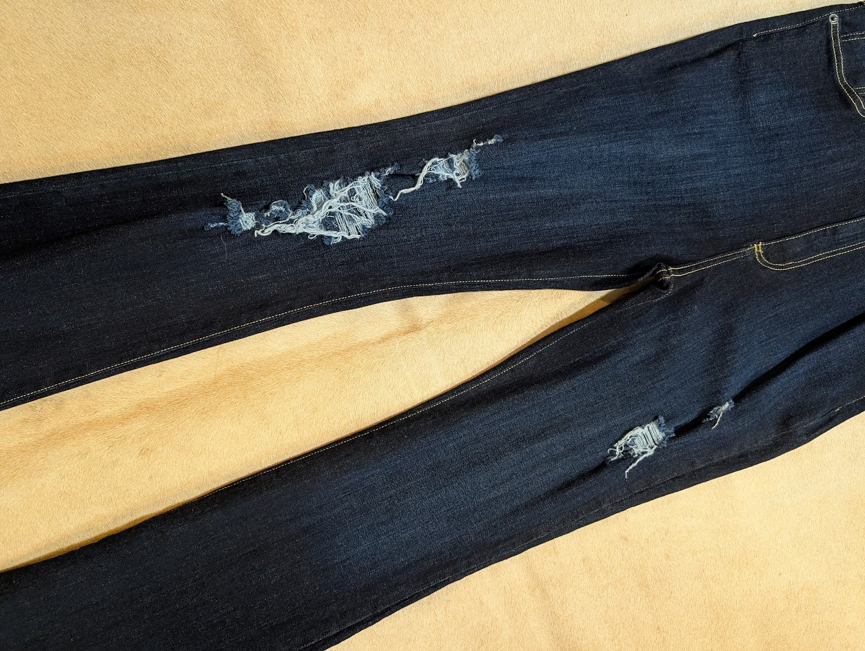 GJG Denim Los Angeles High Rise Bootcut Jeans – Distressed Dark Wash