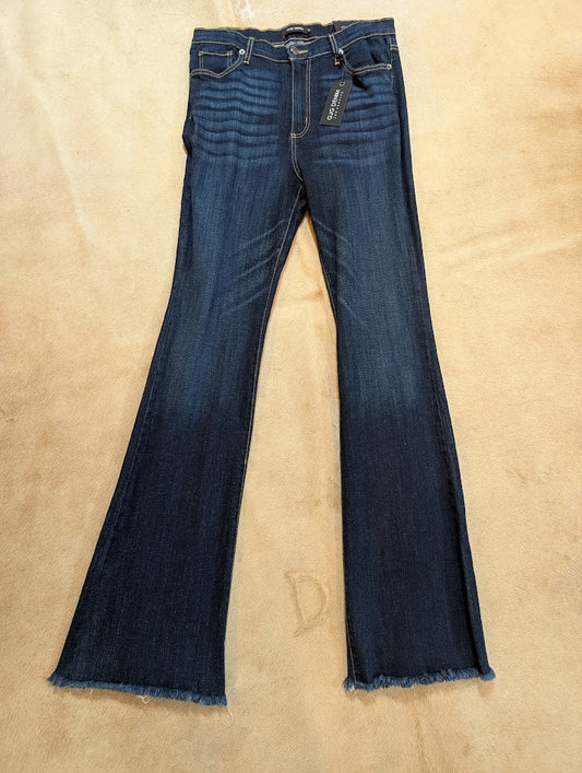 GJG Denim Los Angeles Raw Hem Straight Leg Jeans – Dark Wash
