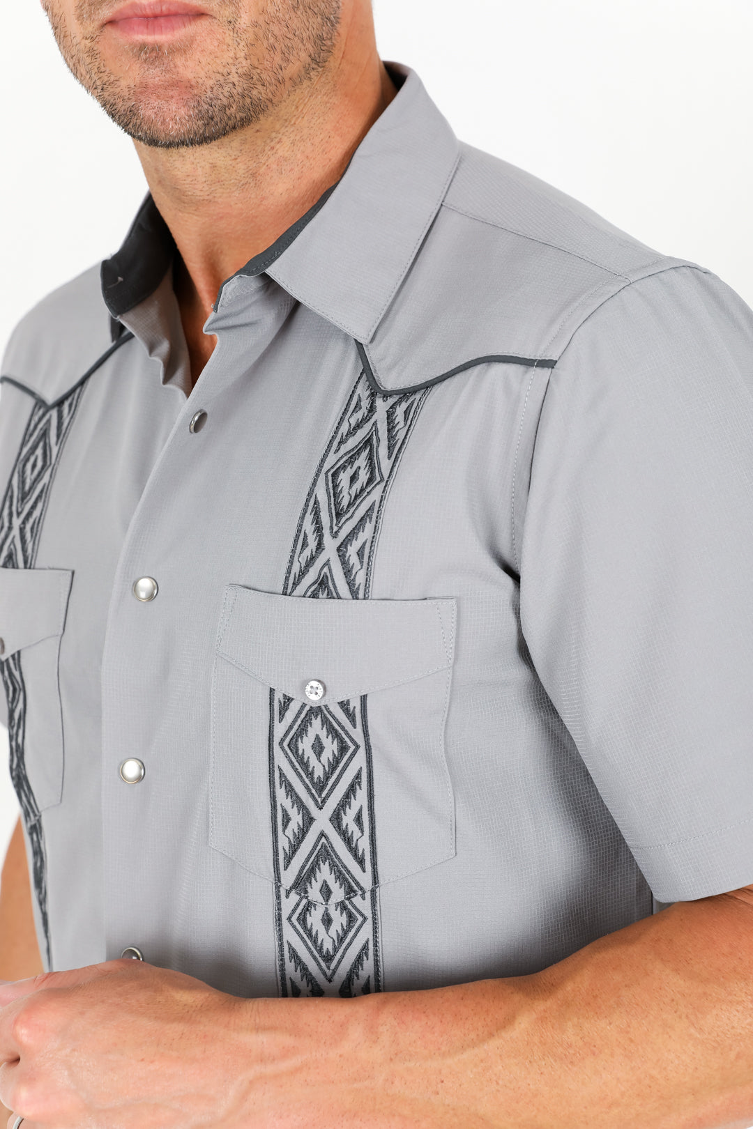 Men's Modern Light Gray GUAYABERA Shirt