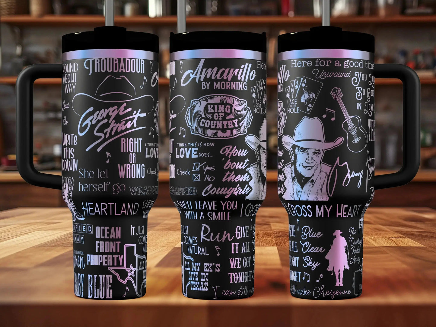 George Strait King of Country Engraved Tumbler  | 40oz