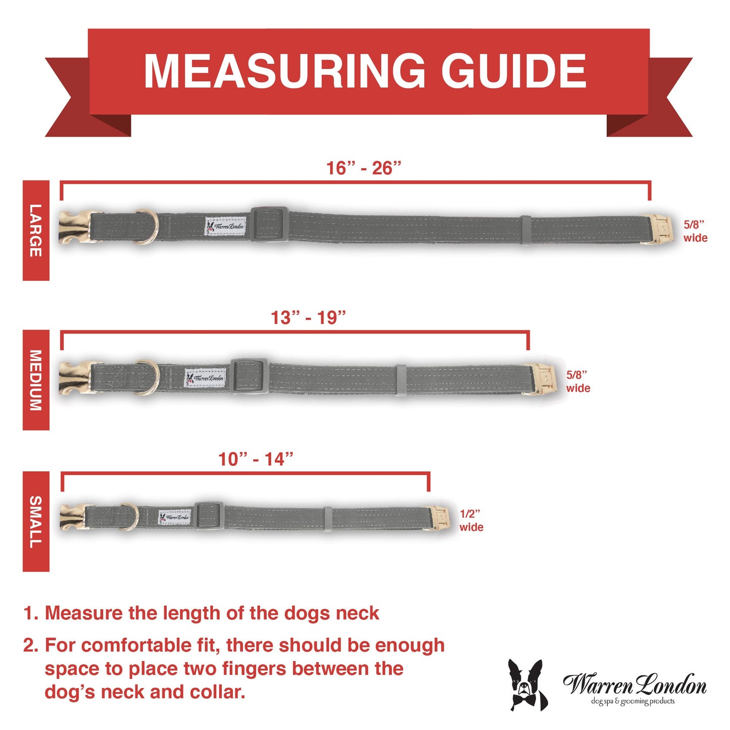 Fabric Dog Collar - Grey