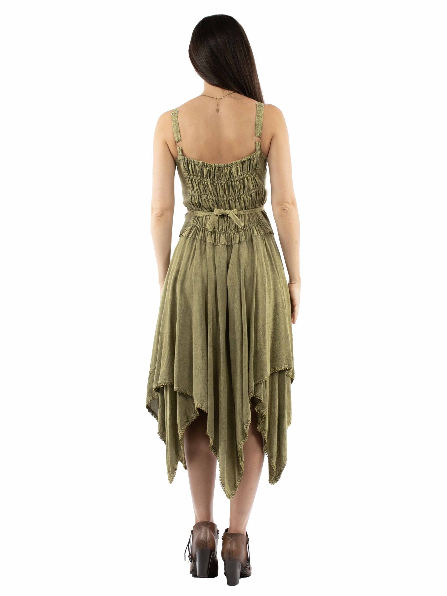 Emb.dress W/handkerchief Bottom - HC1001