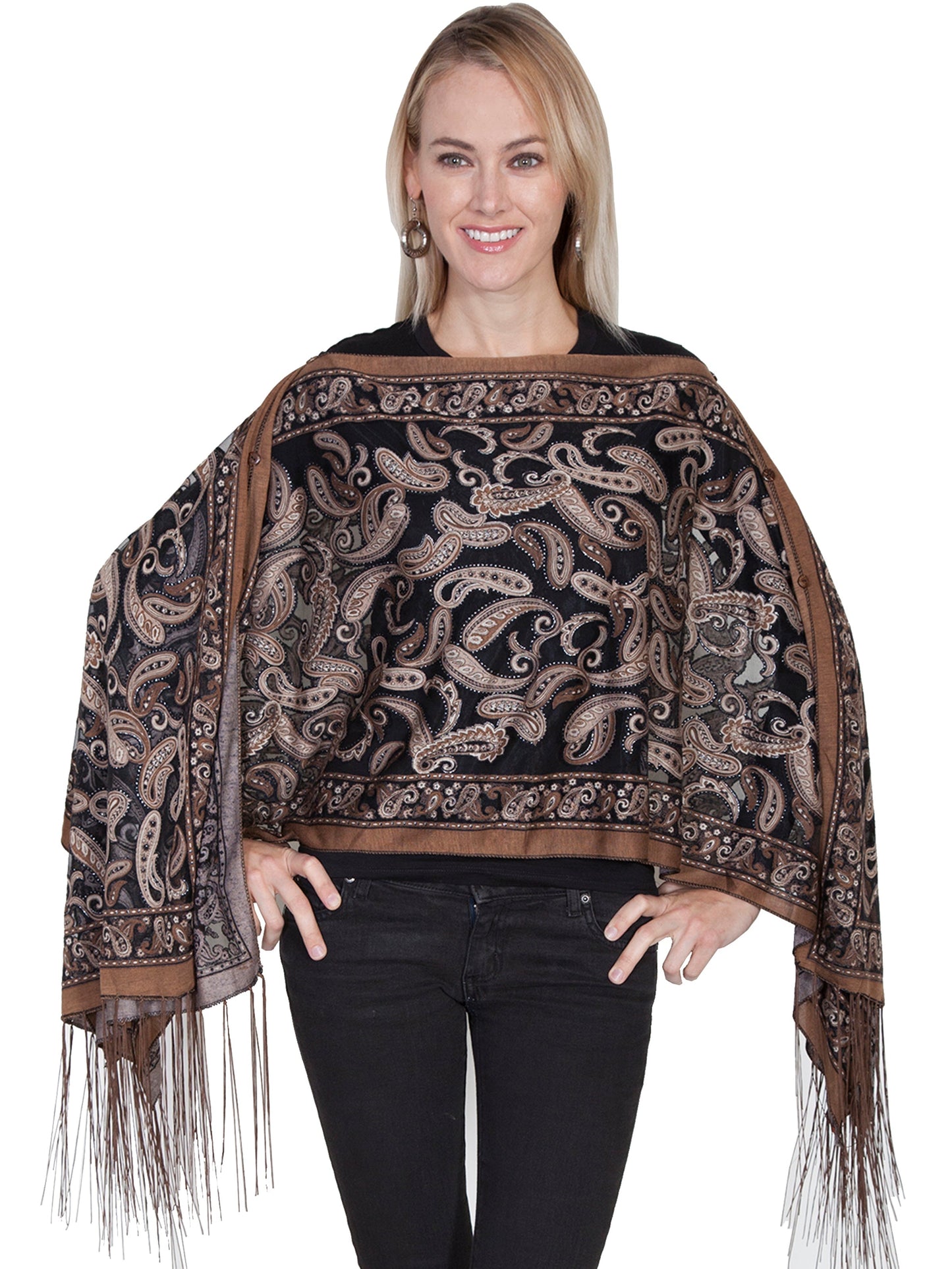 Paisley Burnout Scarf/blouse - HC219