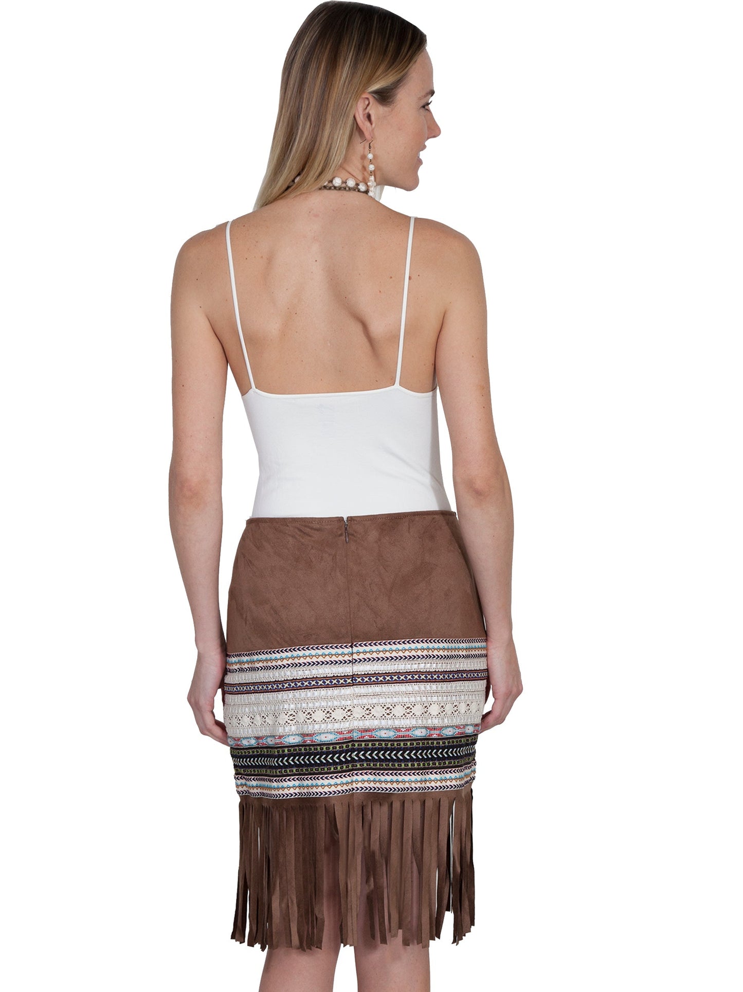 Microfiber Fringe Skirt W/taping - HC249