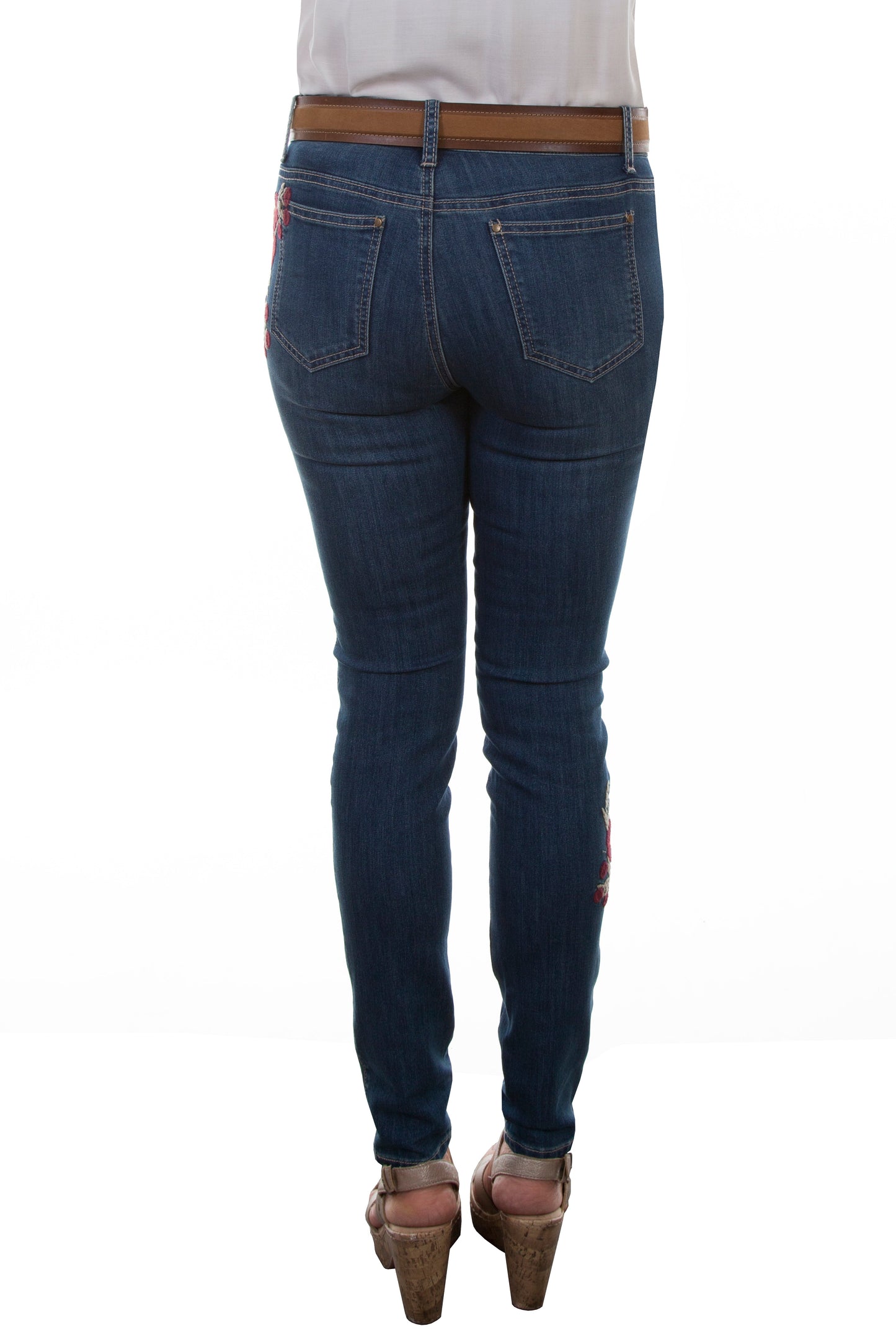Floral Embroidered Jeans - HC339
