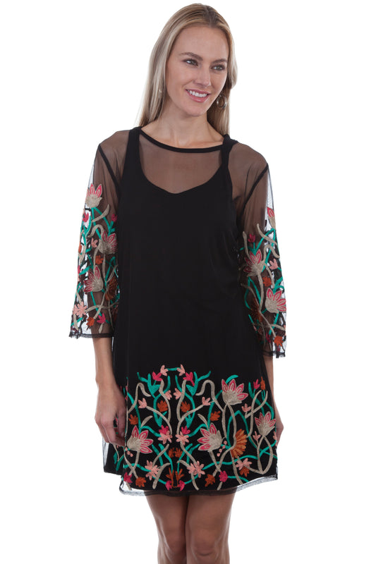 2 Pc Mesh Emb. Dress W/tank Liner - HC415