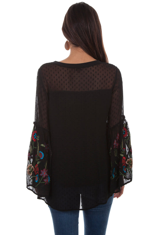 Swiss Dot Tunic W/bell Sleeves - HC497