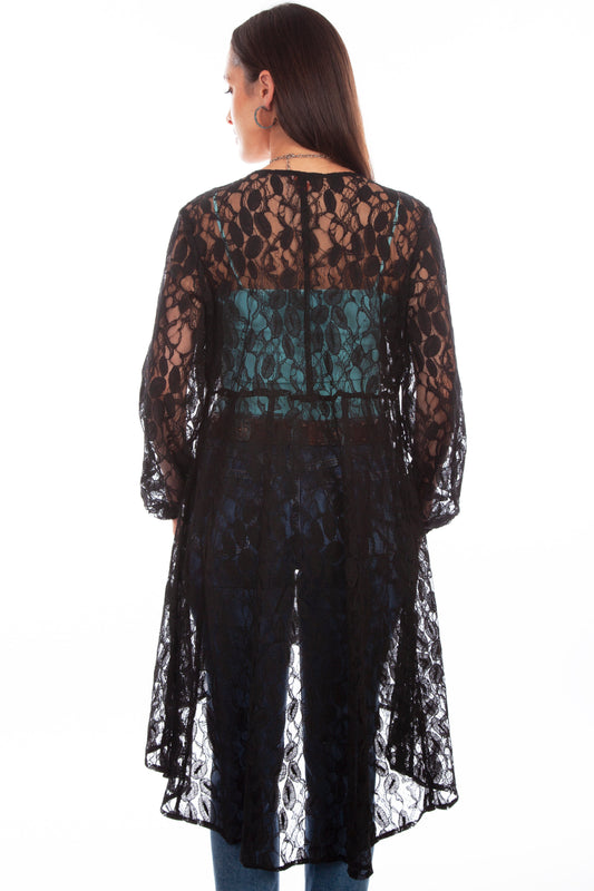 Lace Overlay Duster W/emb Bust - HC736