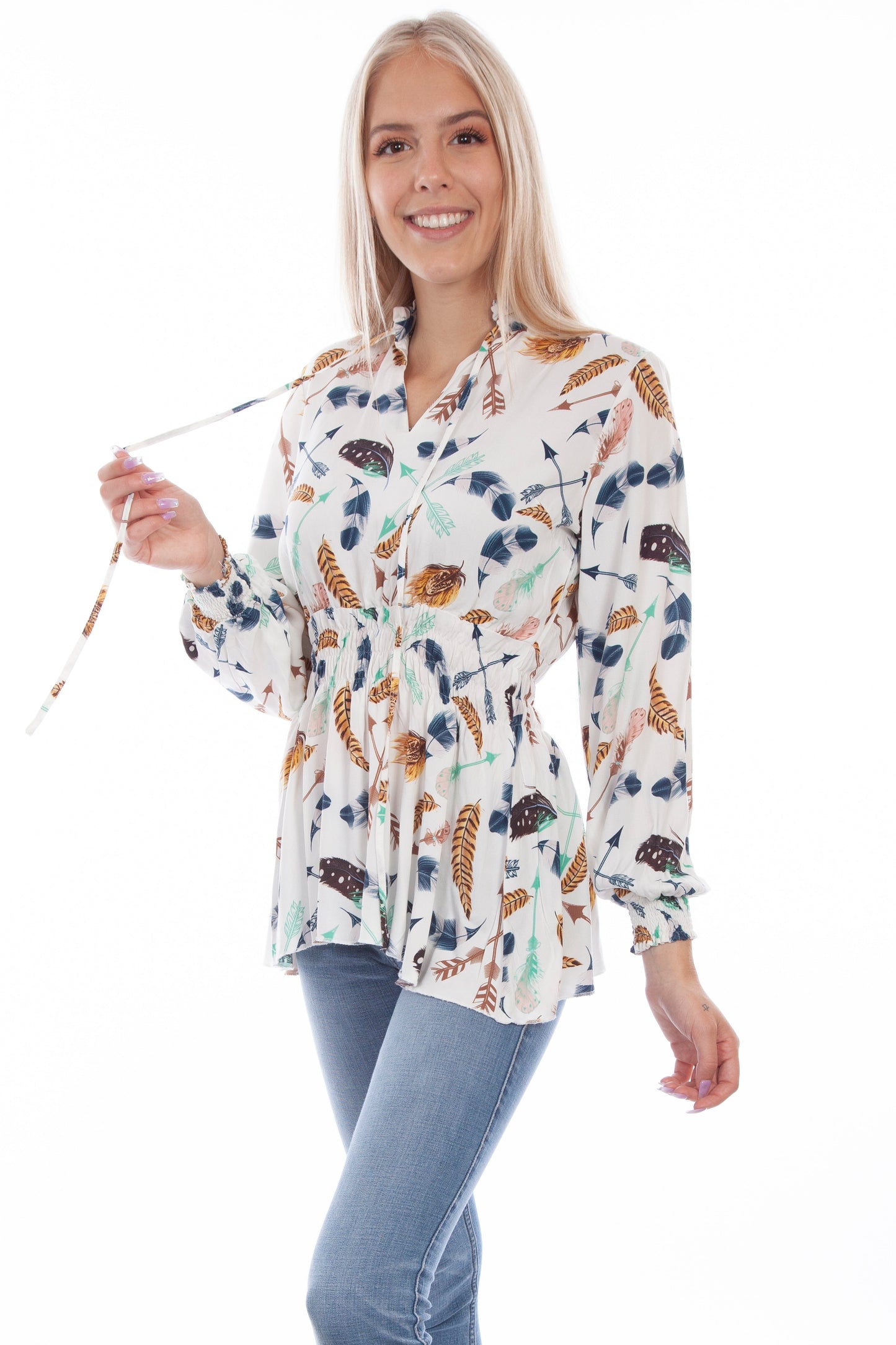 Feathers/arrows Blouse - HC738