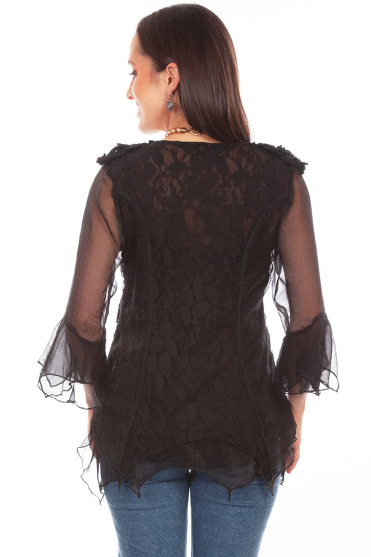L/s Crochet Lace Top - HC752