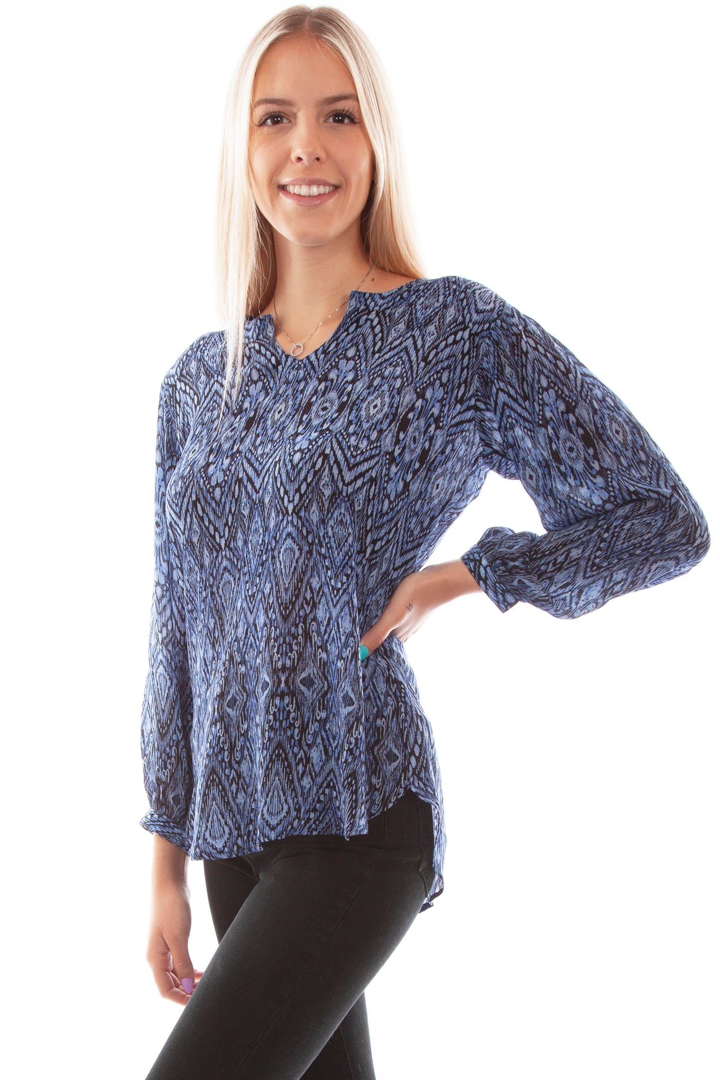 Natural Crepe Kaftan Blouse - HC786