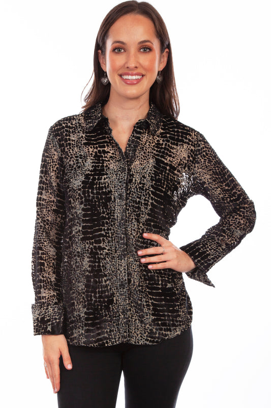 Velvet Button Down French Cuffs Blou - HC800