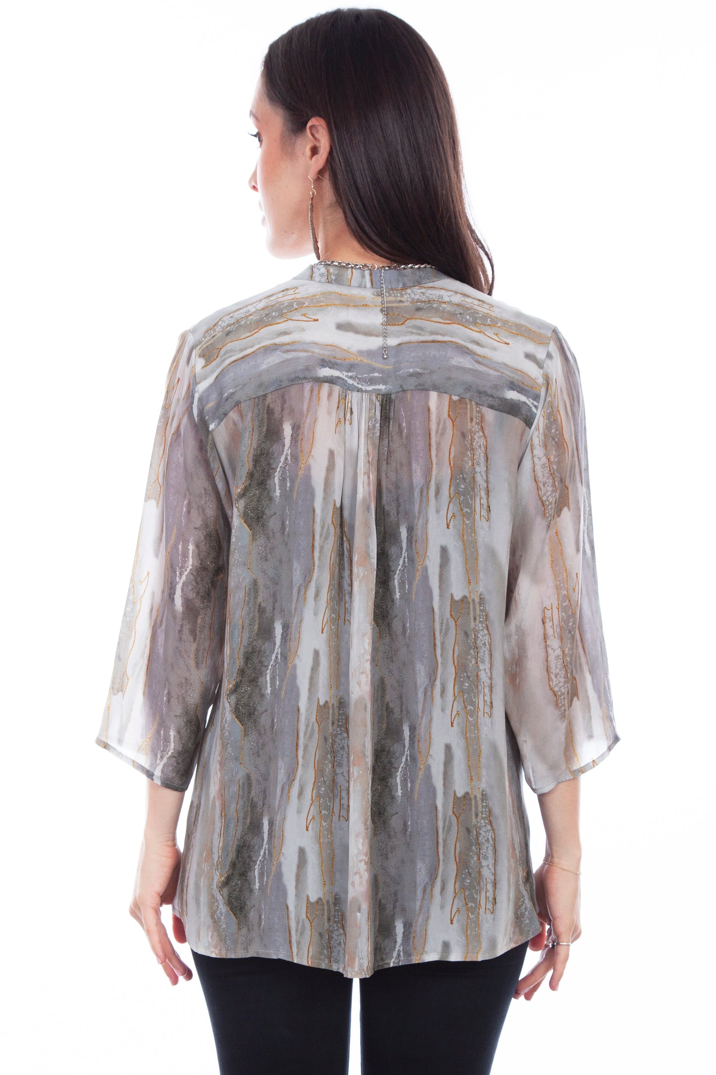 Pull Over Tie Neck Blouse W/tassle - HC807