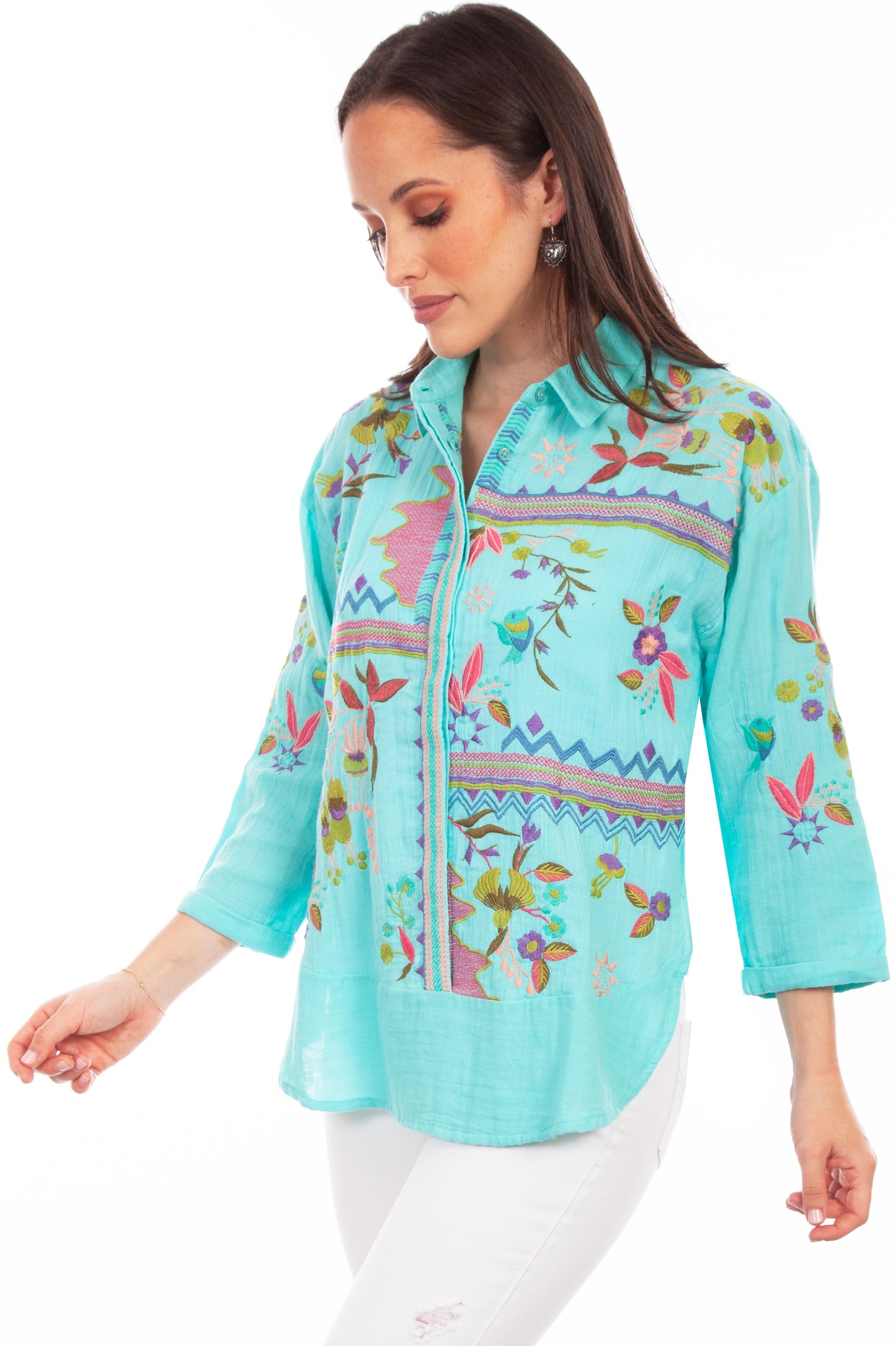 Double Gauze Emb. Blouse - HC823