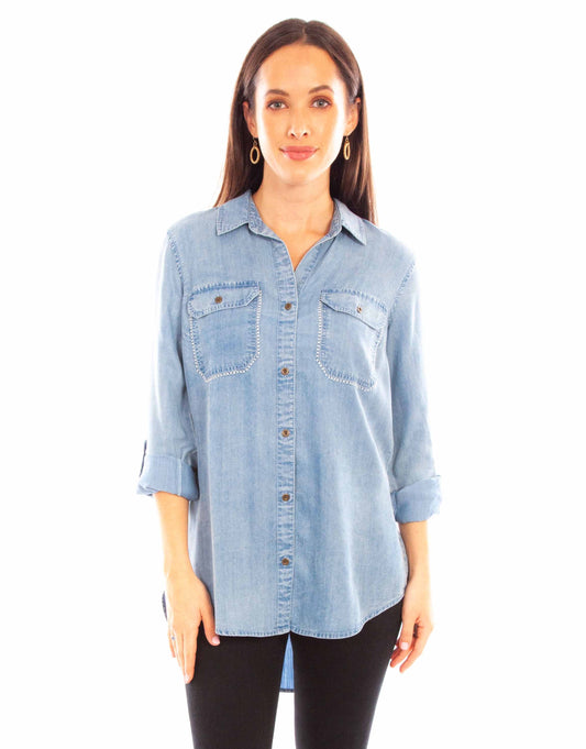 X Stitch Top W/lace Up Back - HC844