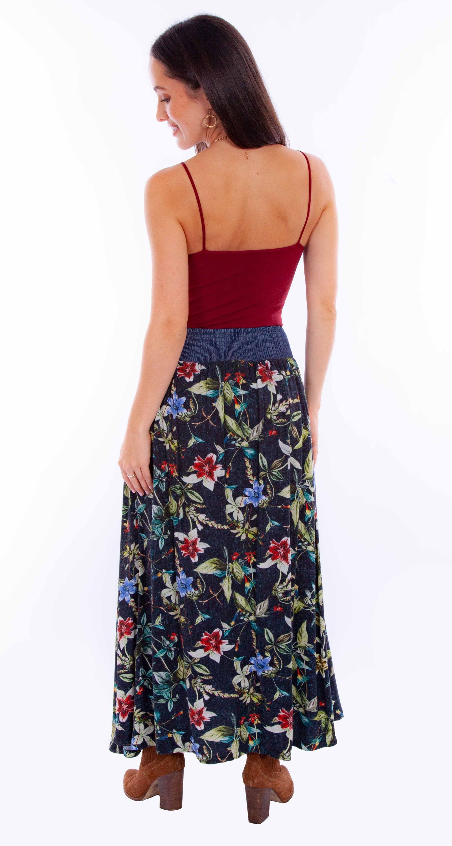 Wrap Skirt W/denim Waist Band Tie - HC873