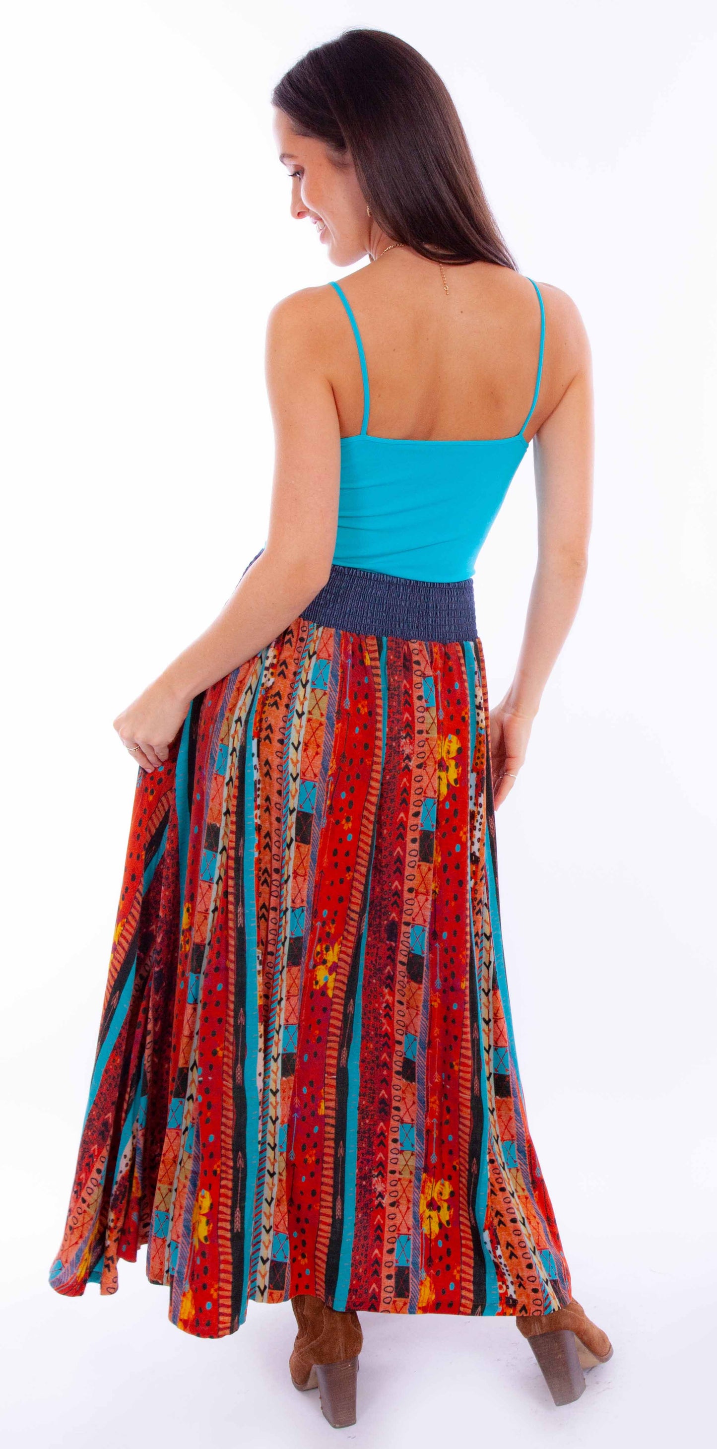 Wrap Skirt W/denim Waist Band Tie - HC874